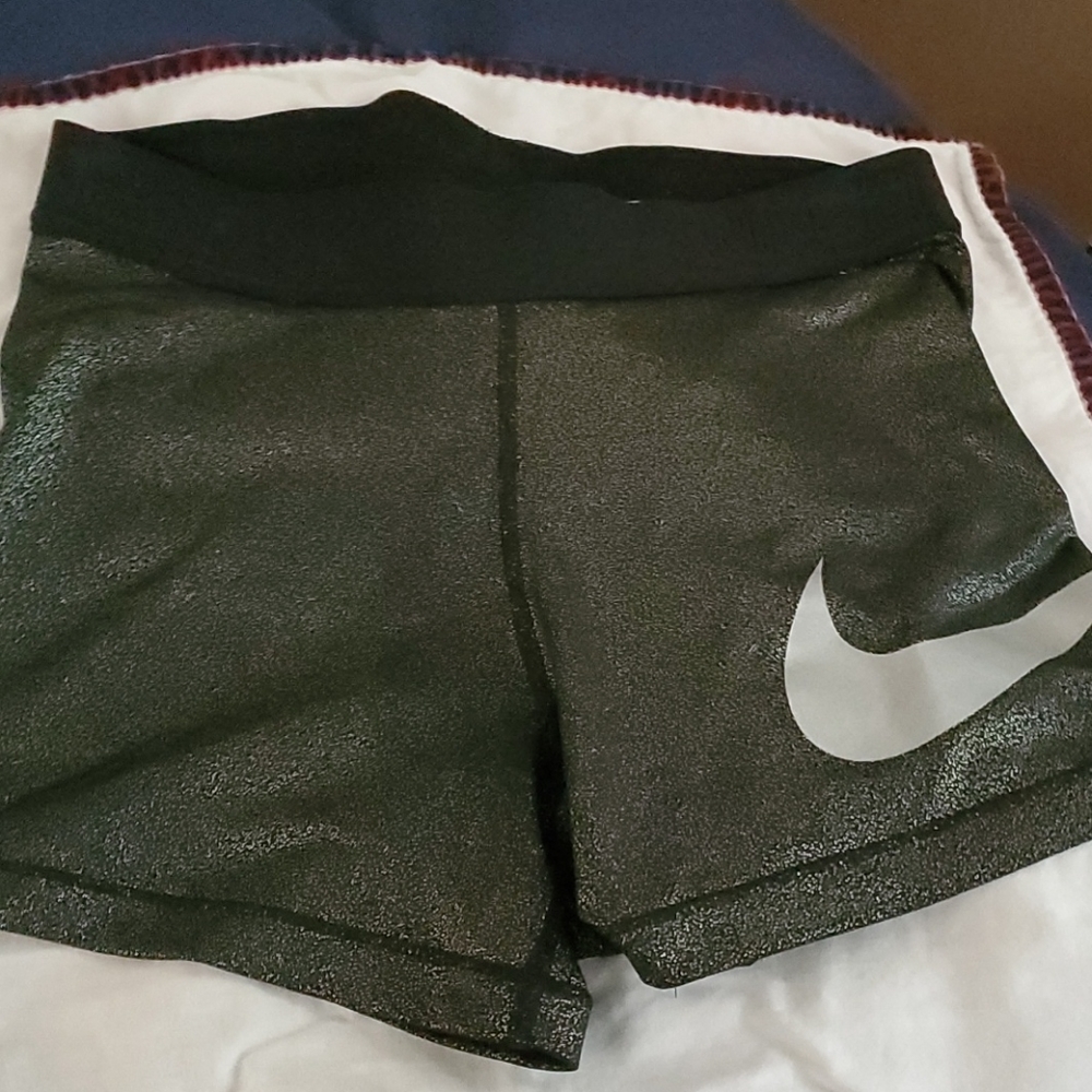 Nike Black and Silver Sparkle M Athletic Shorts